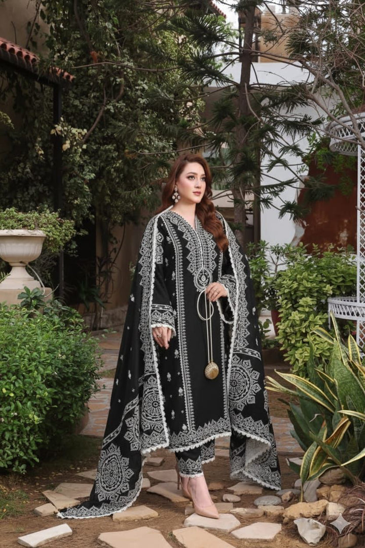 Aneela's - Dhanak 3-Piece Unstitched Embroidered Suit