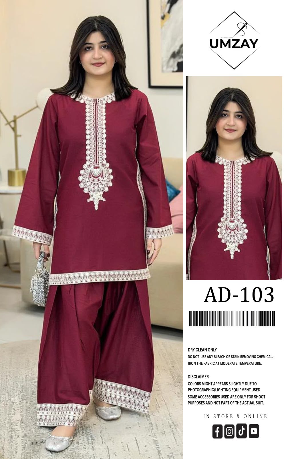 Embroidered Dhanak Winter 2 Piece Dress