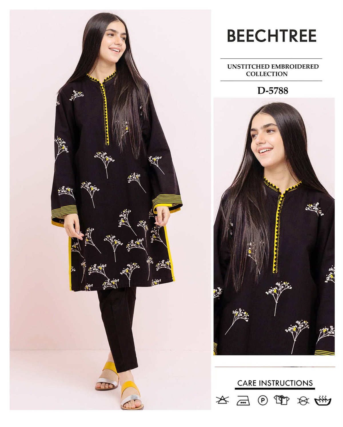 2 Piece - Unstitched Dhanak Embroidered Suite