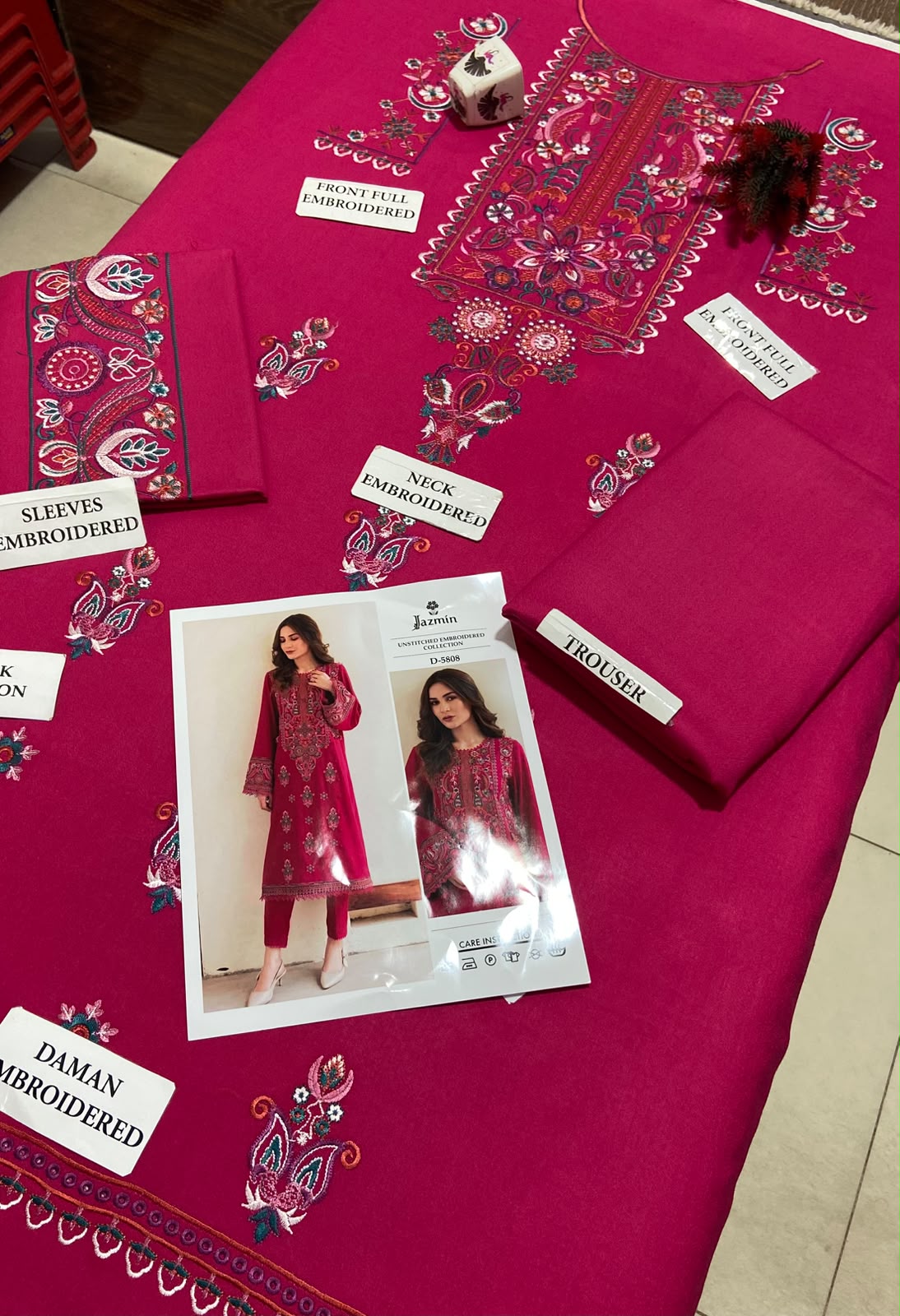 2 Piece - Unstitched Dhanak Embroidered Suite