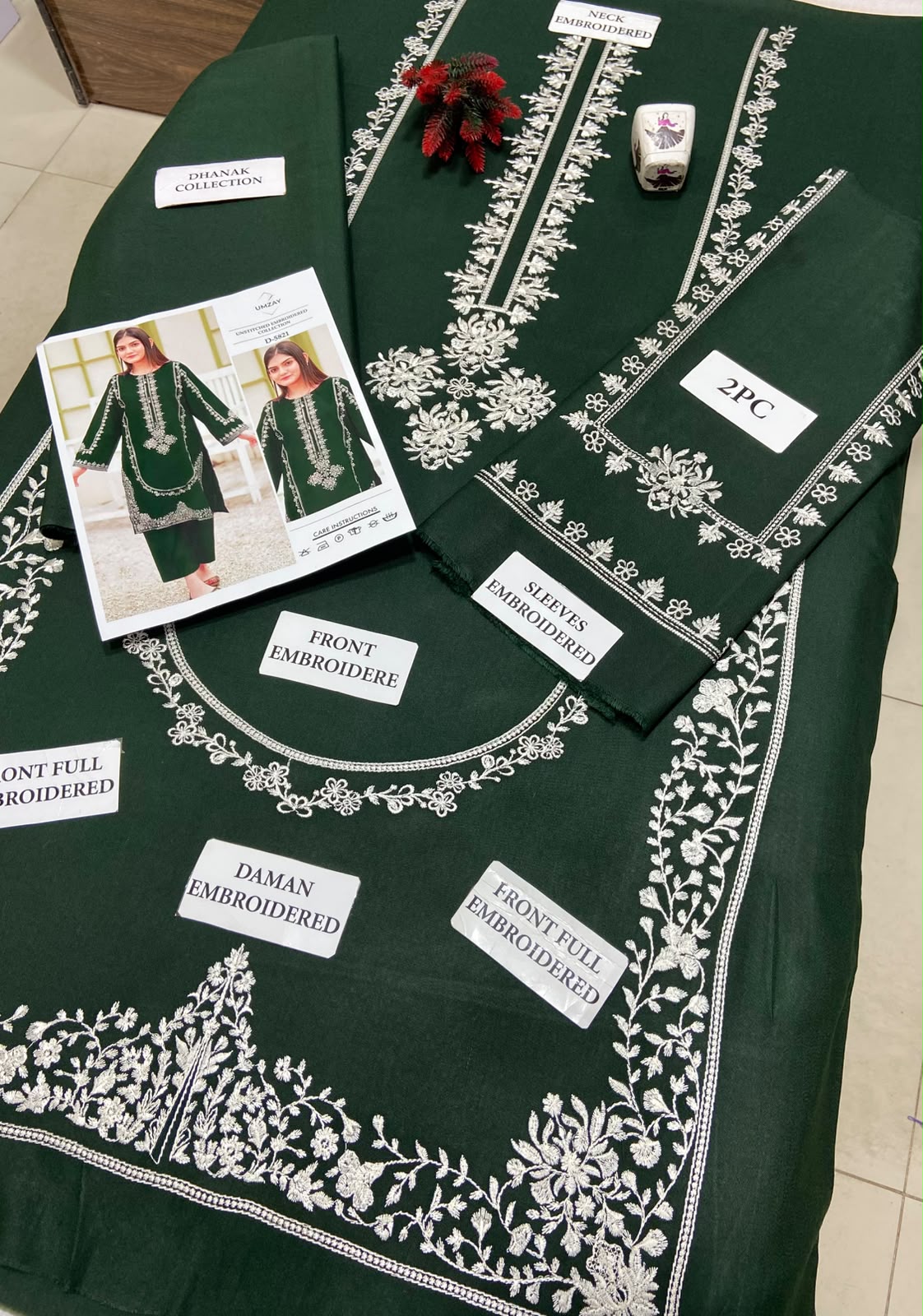 2 Piece - Unstitched Dhanak Embroidered Suite