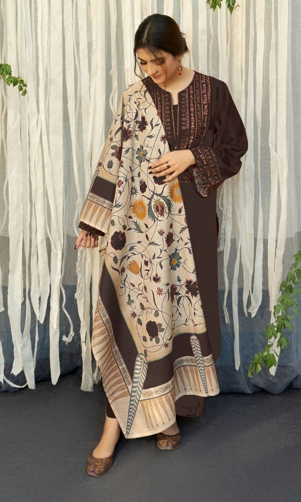 Urge - Dhanak 3-Piece Unstitched Embroidered Suit