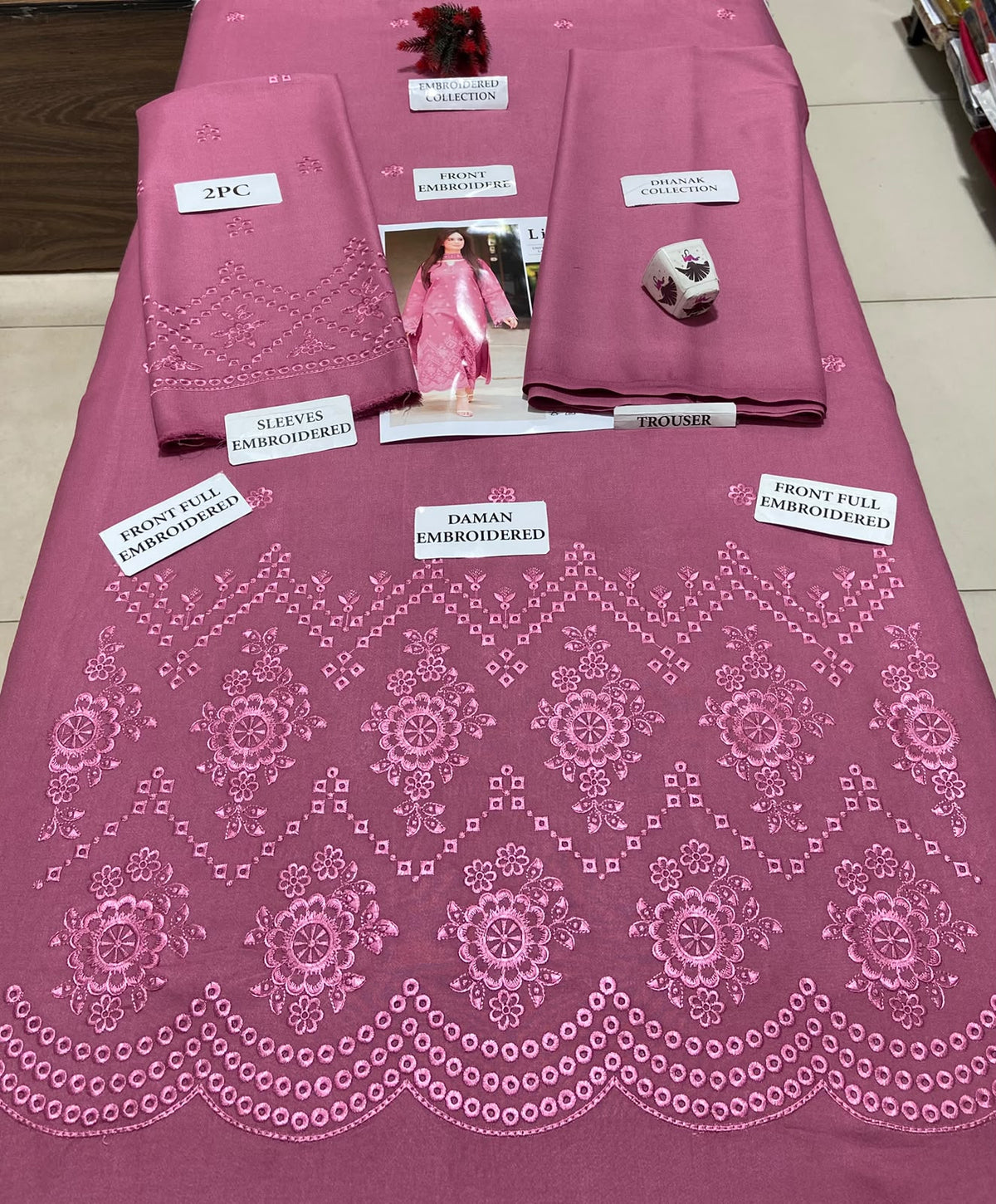 2 Piece - Unstitched Dhanak Embroidered Suite