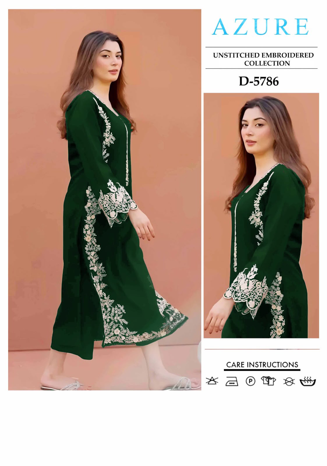 2 Piece - Unstitched Dhanak Embroidered Suite