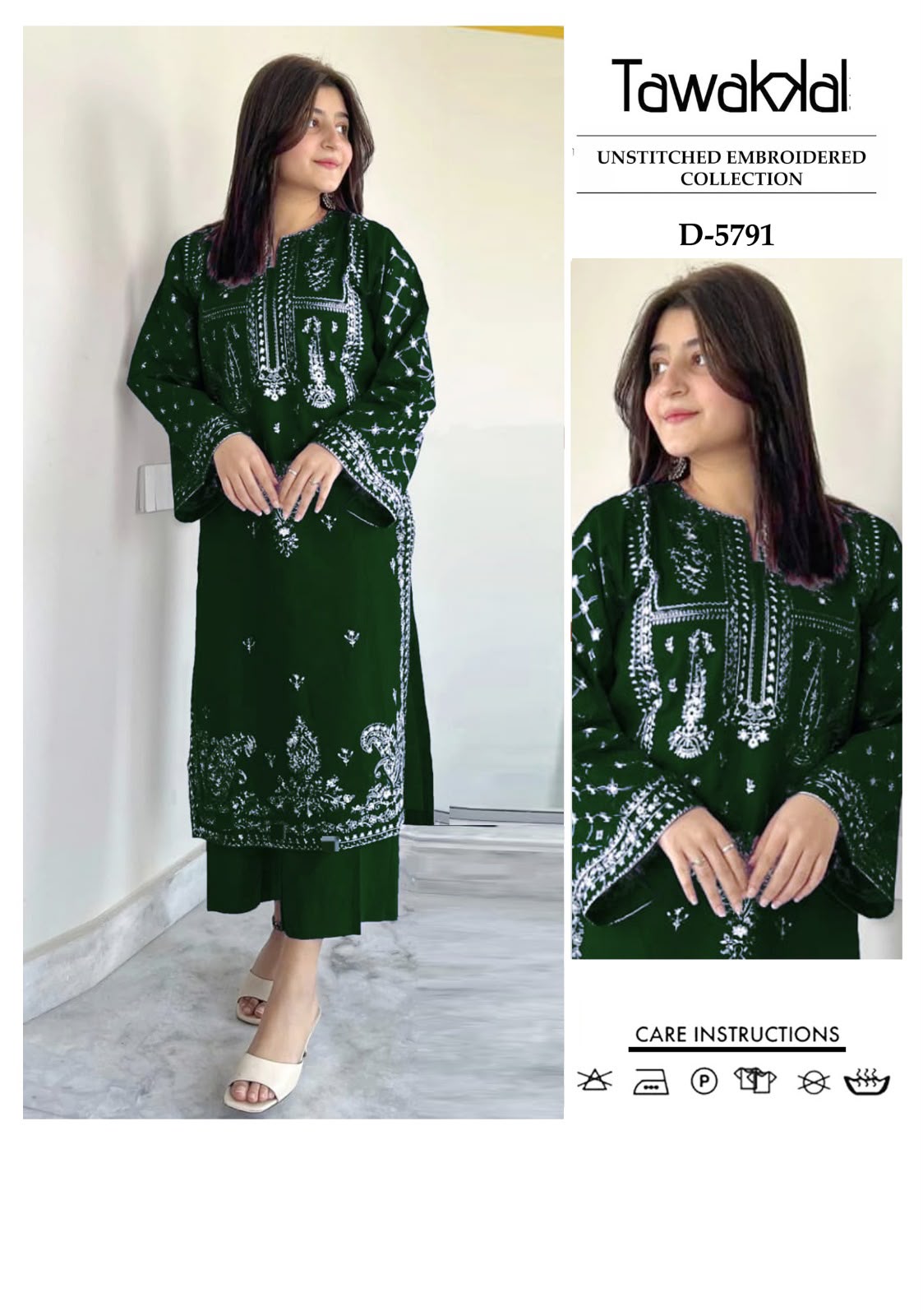 2 Piece - Unstitched Dhanak Embroidered Suite