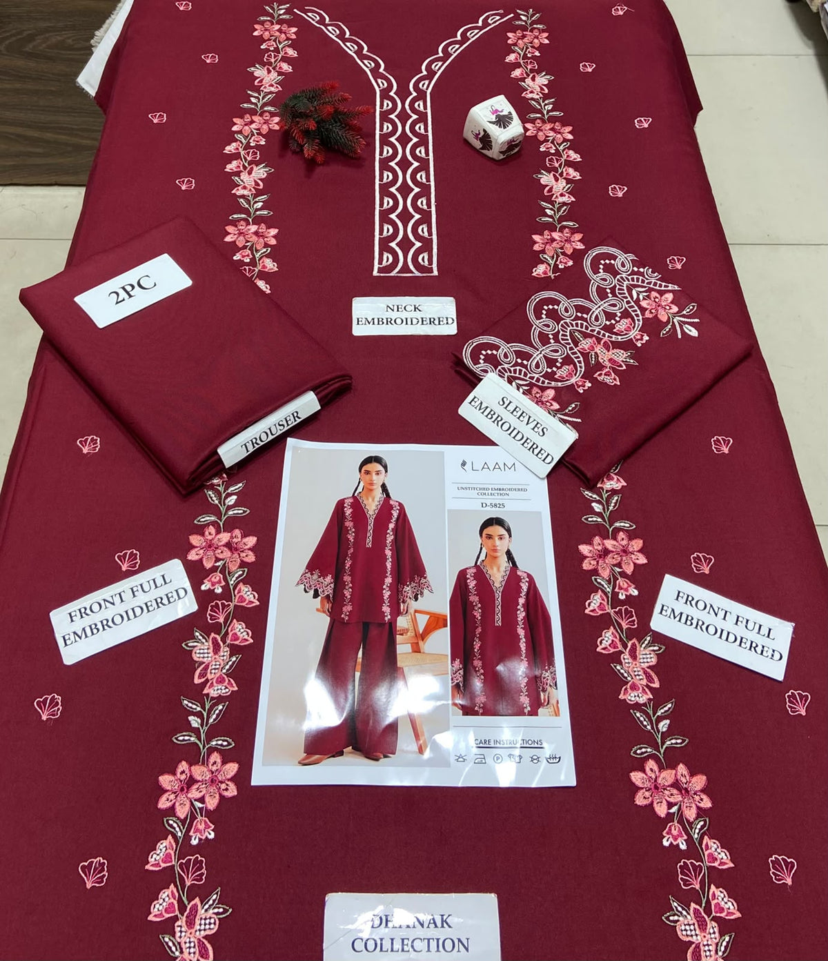 2 Piece - Unstitched Dhanak Embroidered Suite