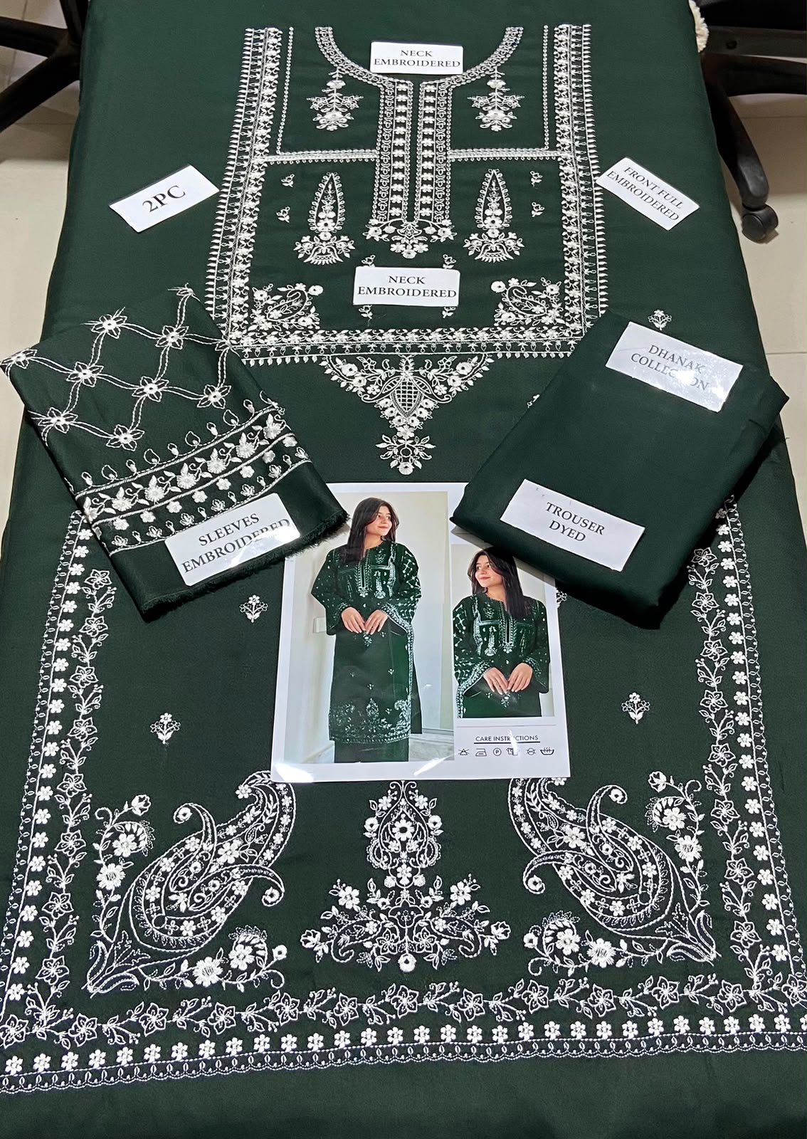 2 Piece - Unstitched Dhanak Embroidered Suite