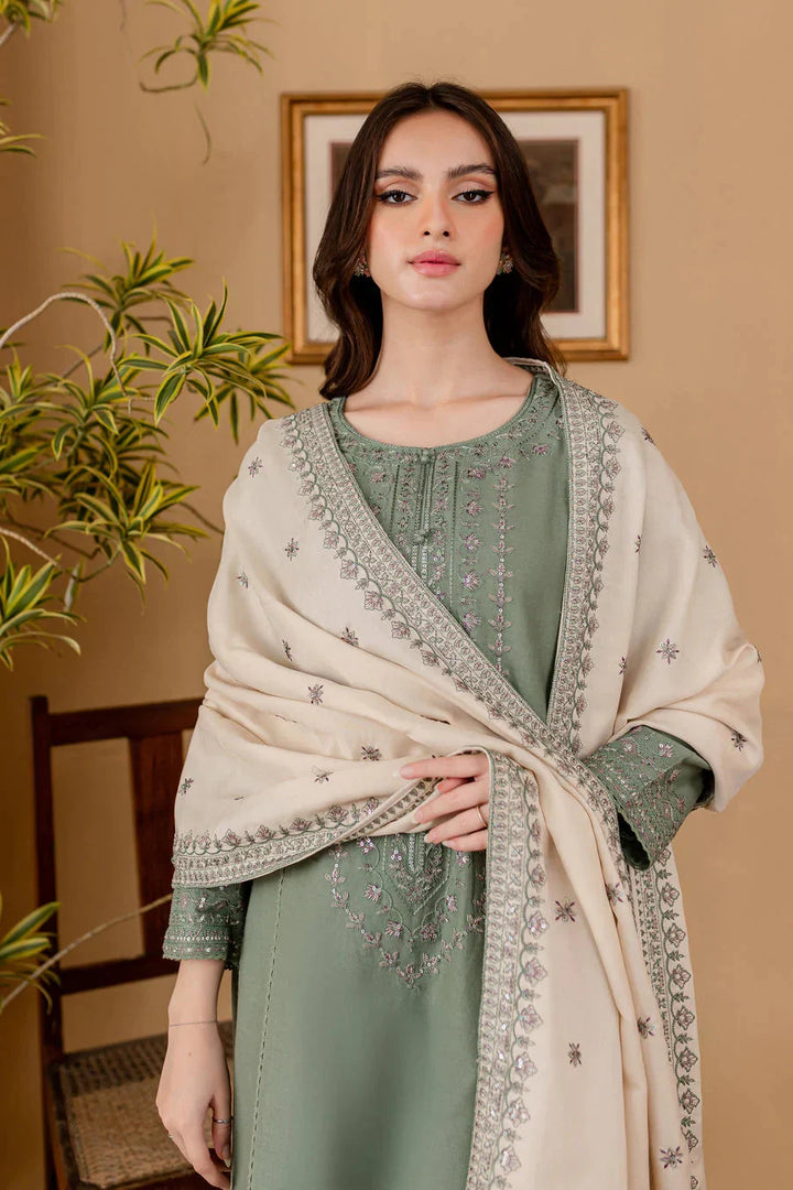 Sapphire 3-Piece Embroidered Suit with Dhanak Shawl