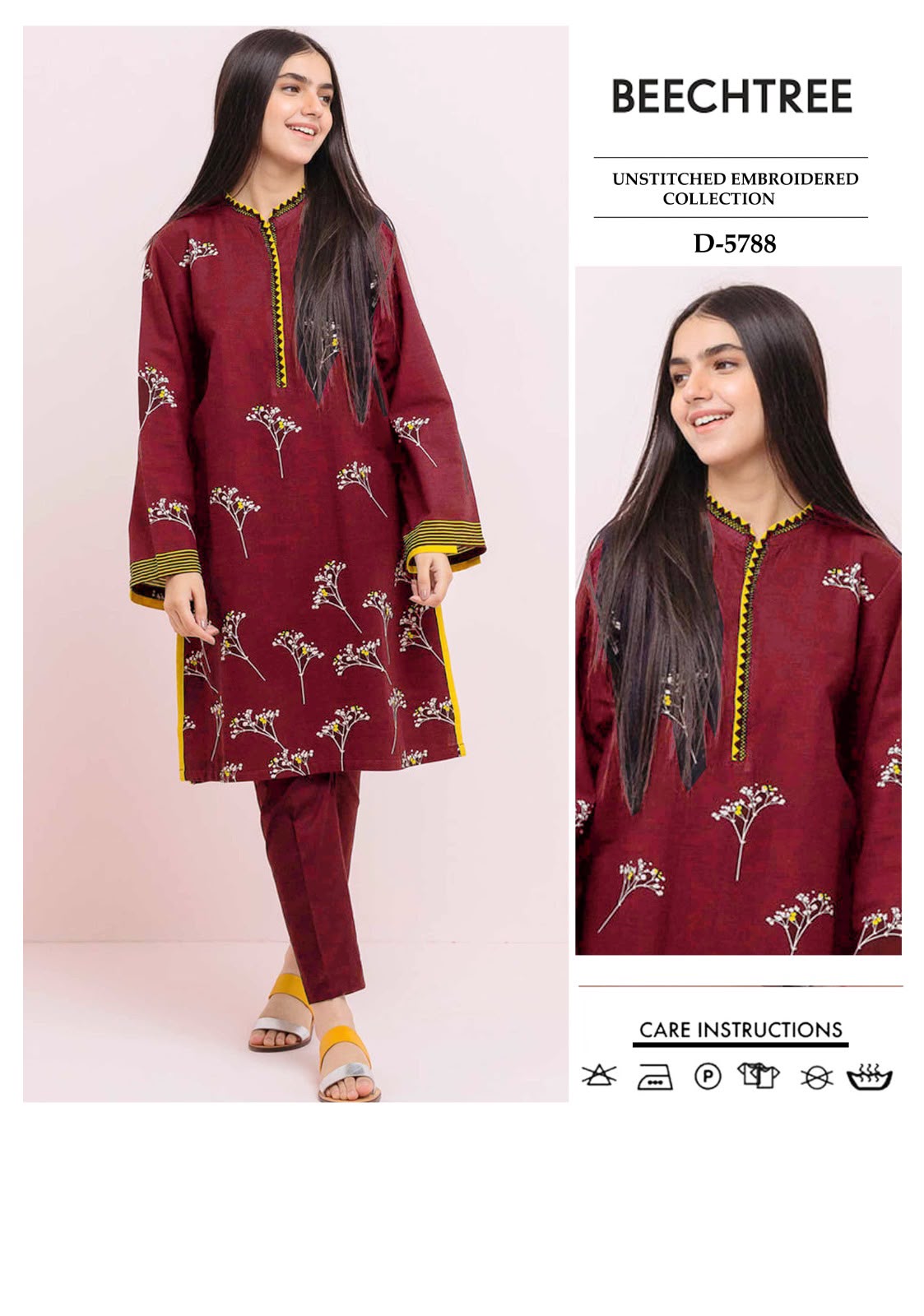 2 Piece - Unstitched Dhanak Embroidered Suite