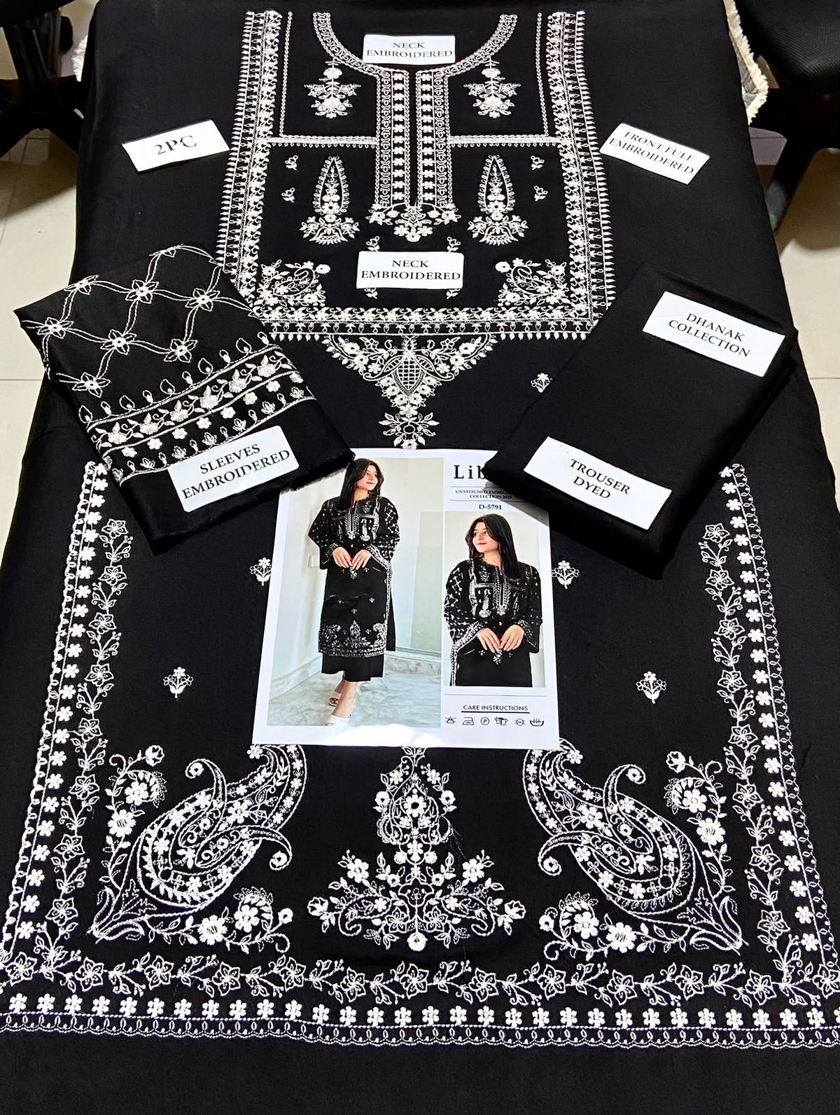 2 Piece - Unstitched Dhanak Embroidered Suite