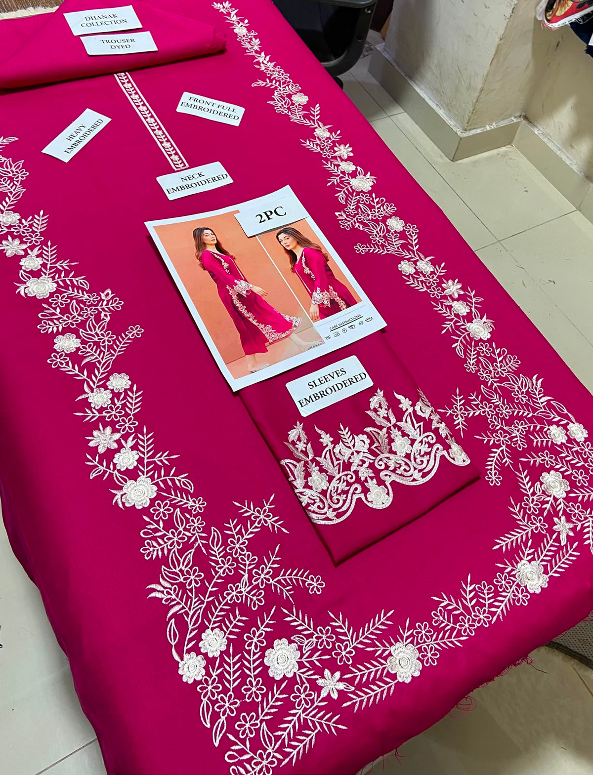 2 Piece - Unstitched Dhanak Embroidered Suite