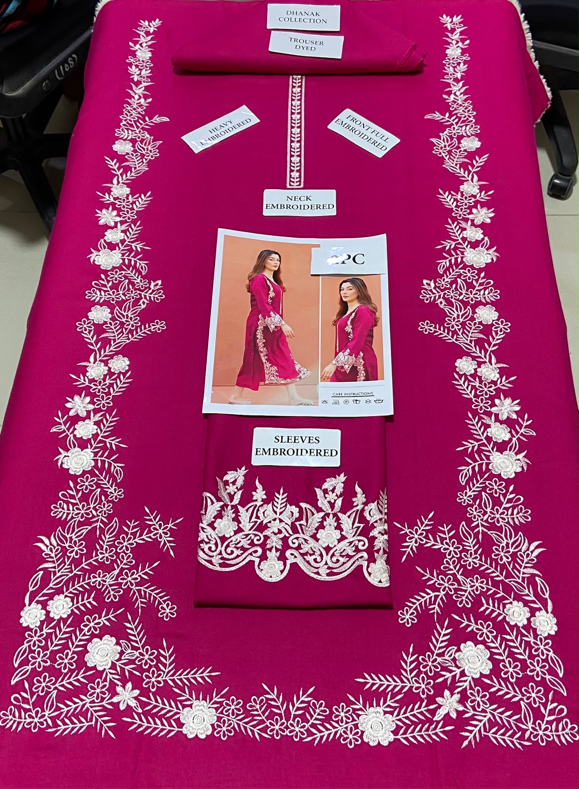 2 Piece - Unstitched Dhanak Embroidered Suite