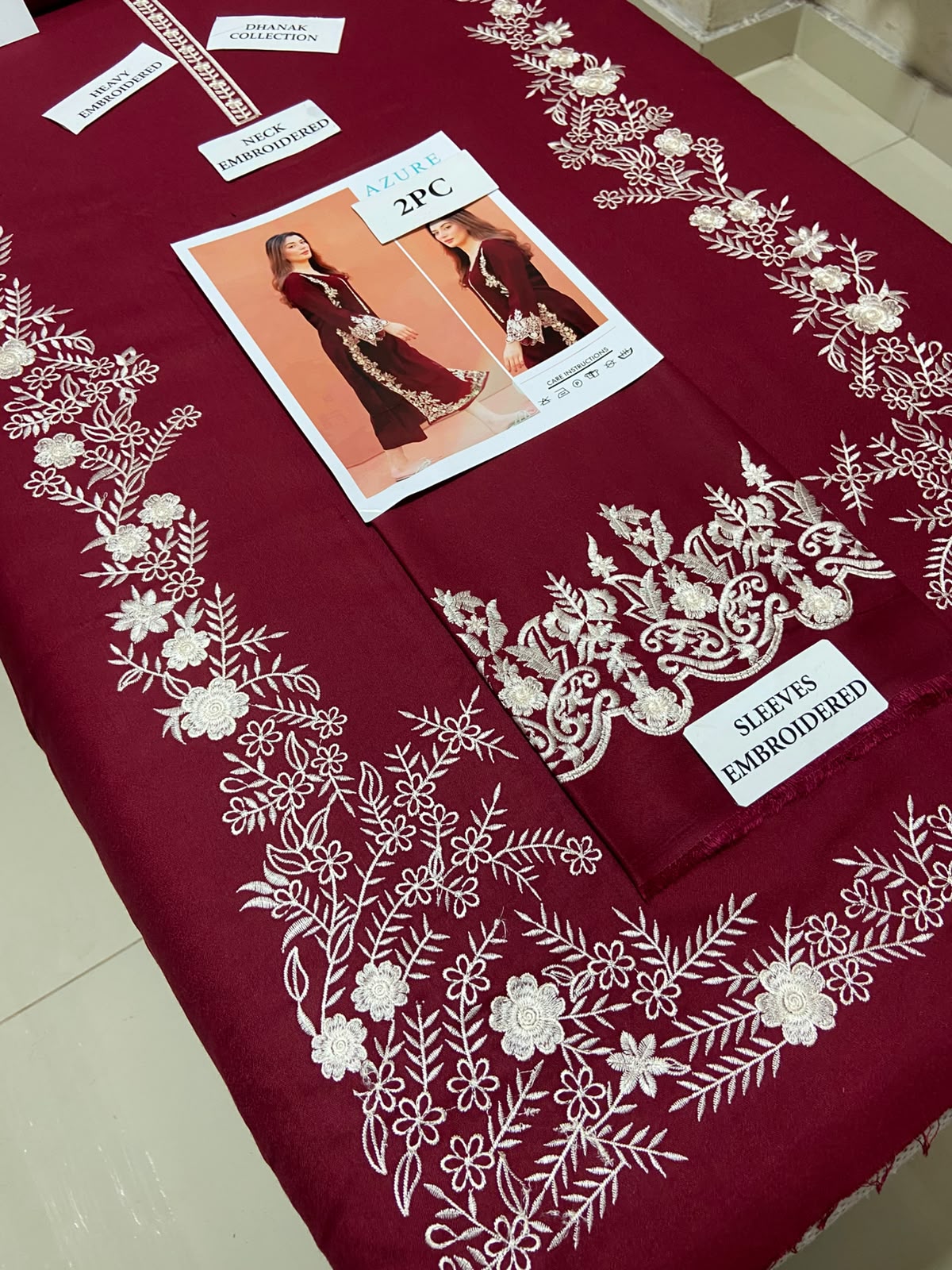 2 Piece - Unstitched Dhanak Embroidered Suite