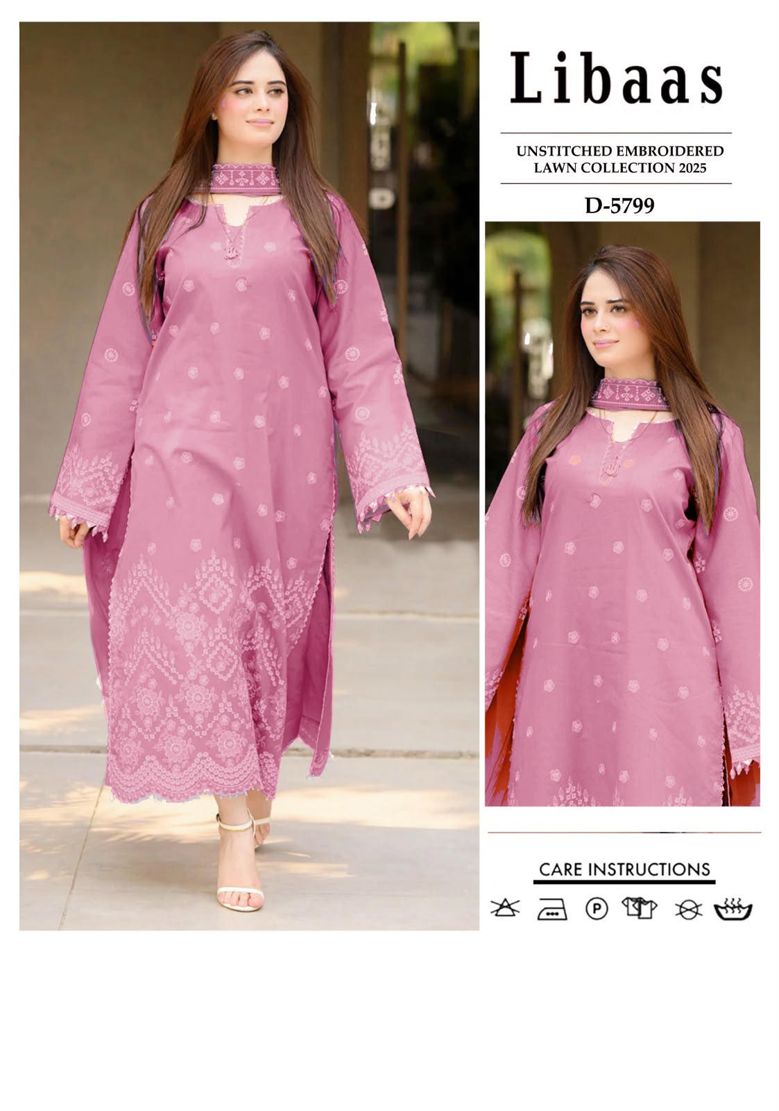 2 Piece - Unstitched Dhanak Embroidered Suite