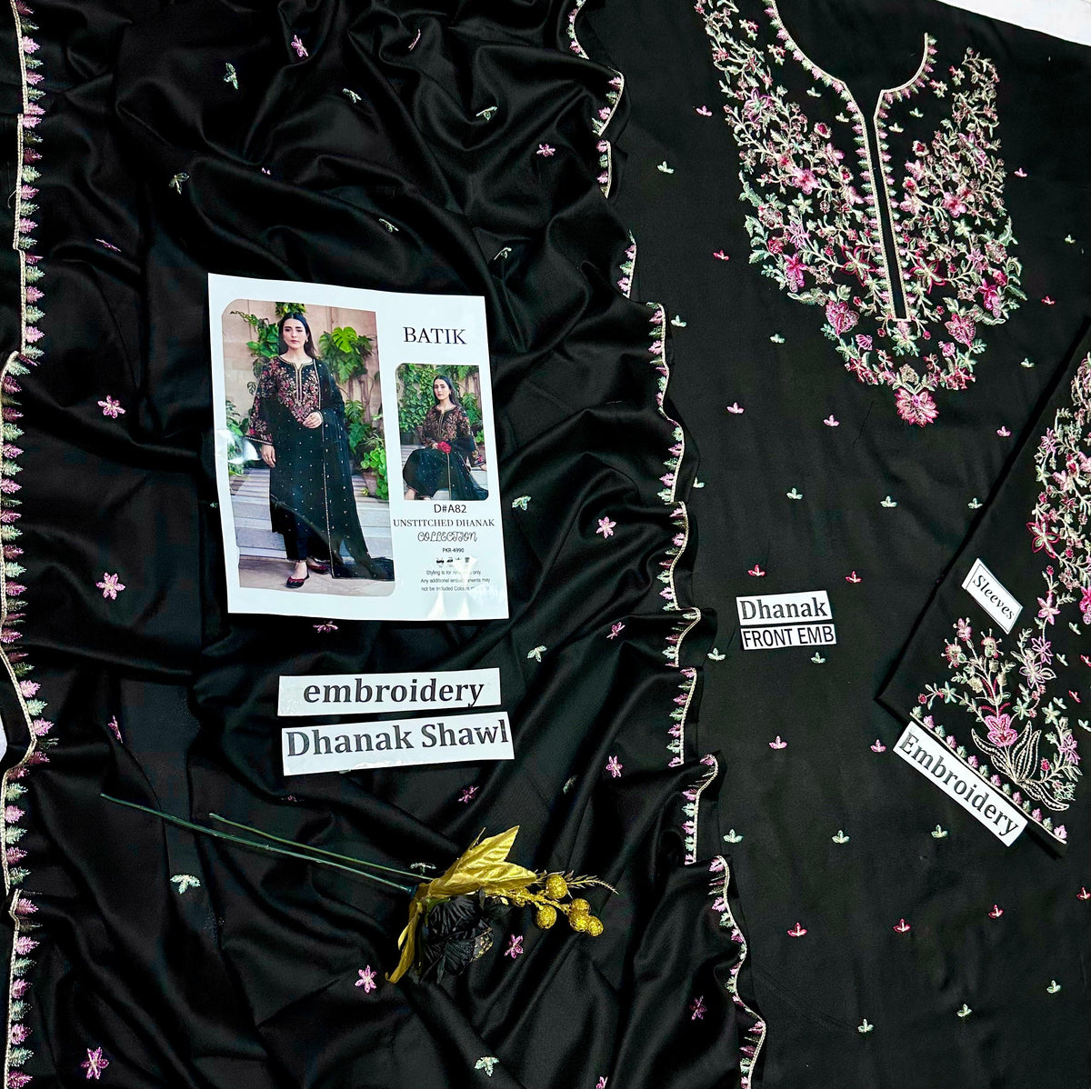 Batik Winter Charm – 3PC Unstitched Dhanak Embroidered Suit