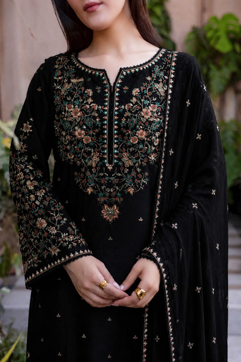 Batik Winter Charm – 3PC Unstitched Dhanak Embroidered Suit