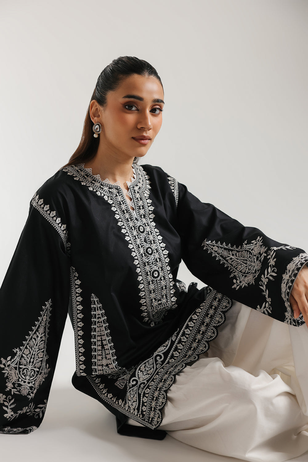 Embroidered Dhanak Winter 2 Piece Dress