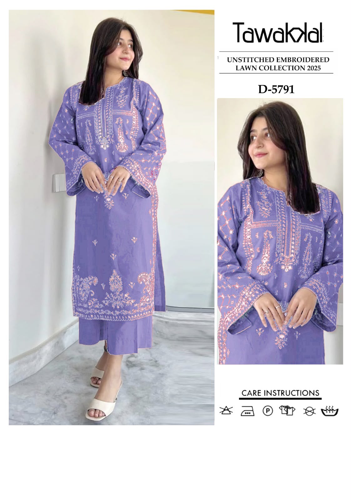 2 Piece - Unstitched Dhanak Embroidered Suite