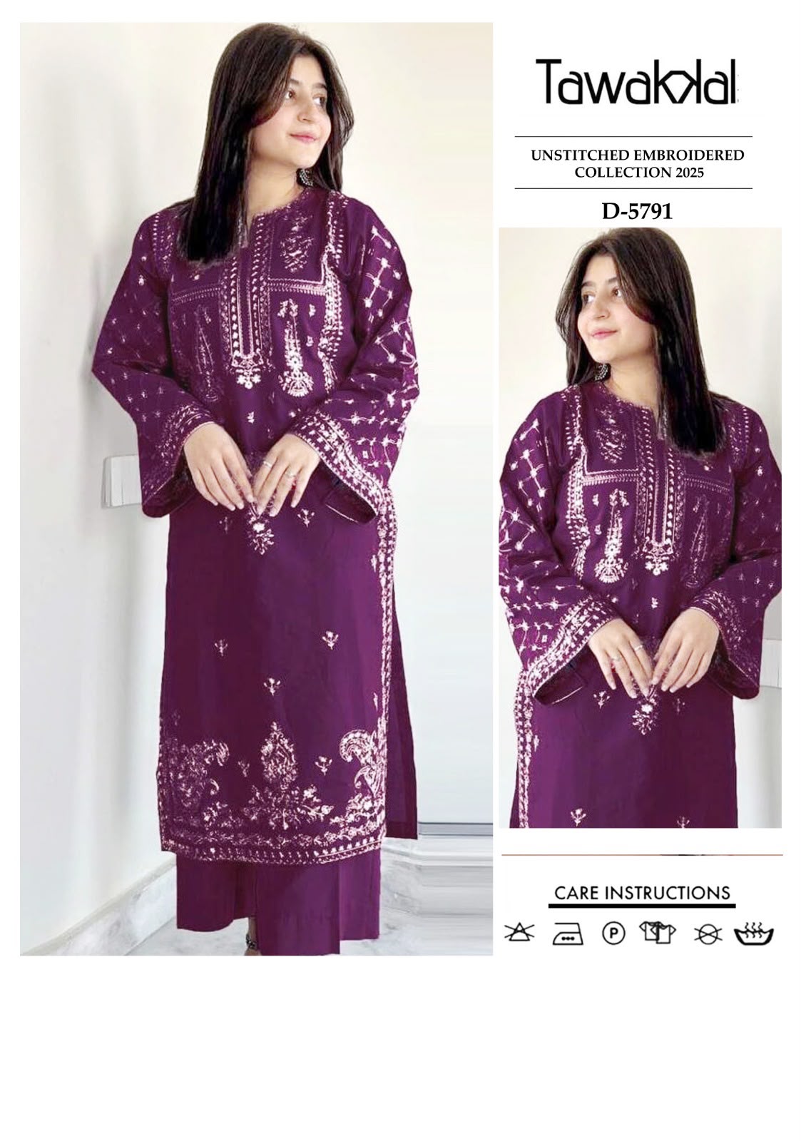 2 Piece - Unstitched Dhanak Embroidered Suite