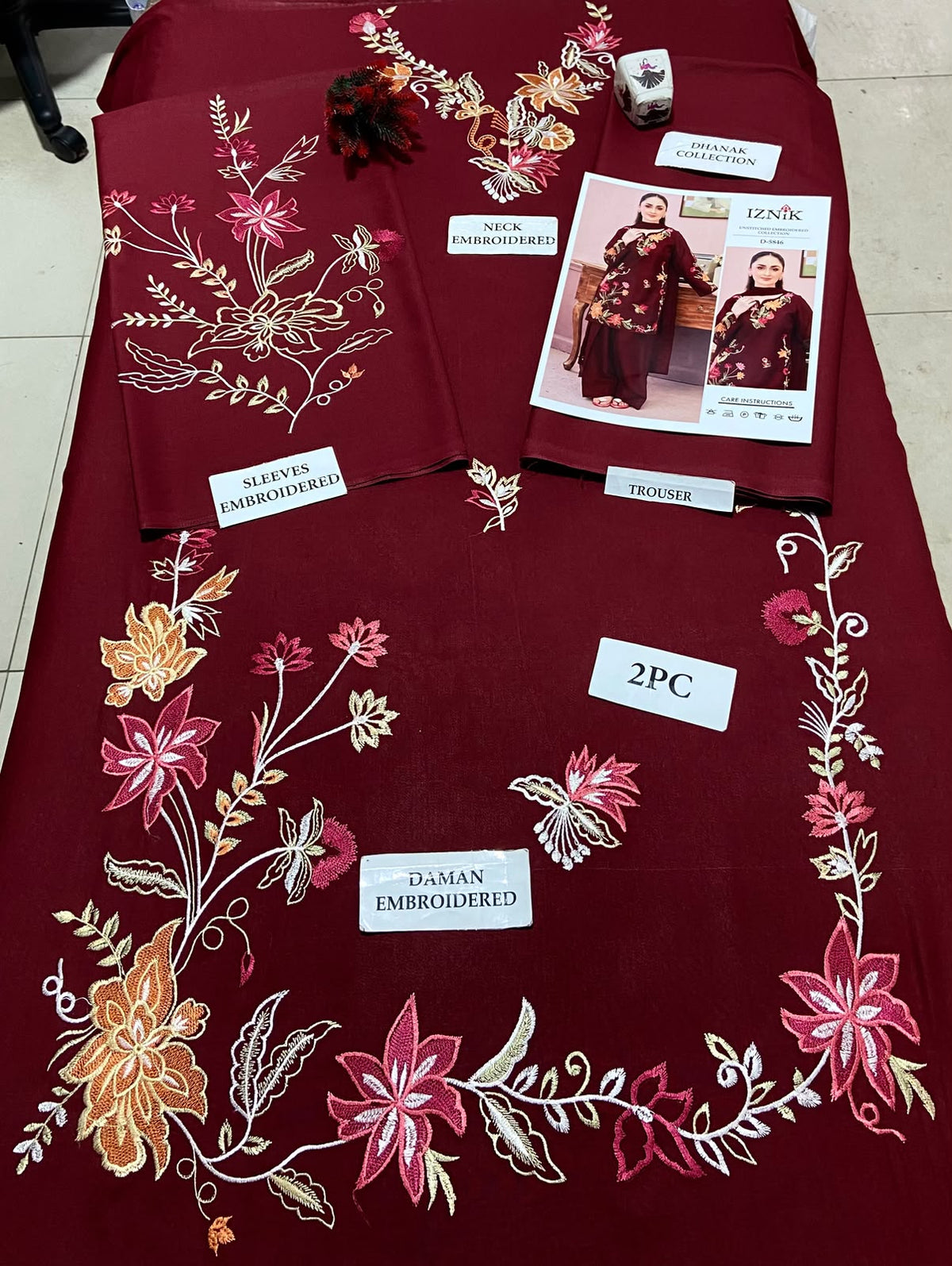 Iznik 2 Piece - Unstitched Dhanak Embroidered Suite