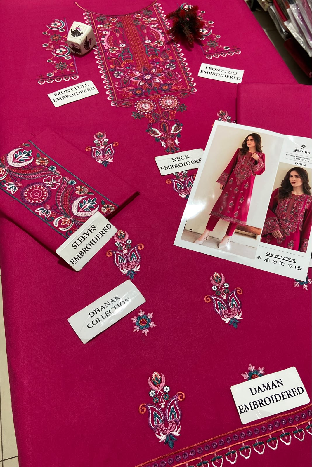 2 Piece - Unstitched Dhanak Embroidered Suite
