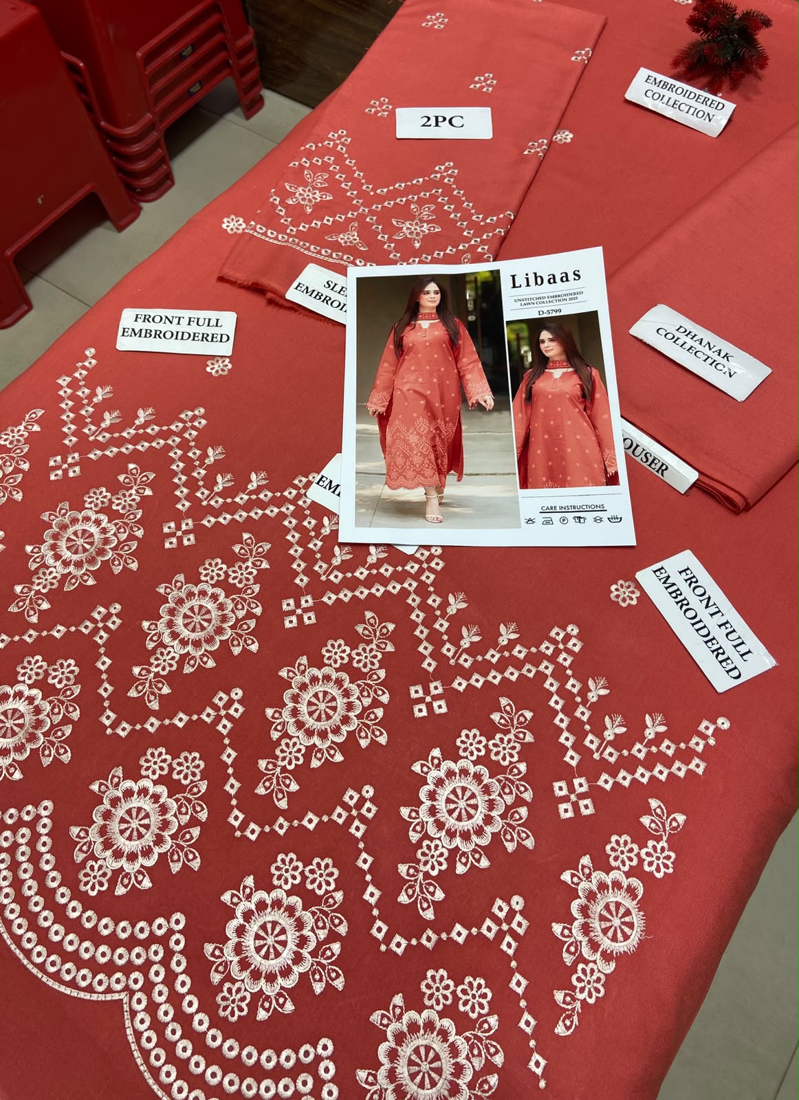 2 Piece - Unstitched Dhanak Embroidered Suite