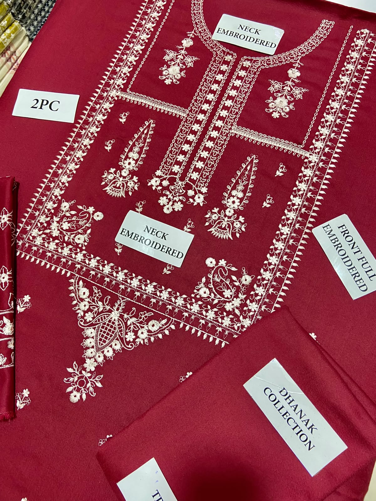 2 Piece - Unstitched Dhanak Embroidered Suite