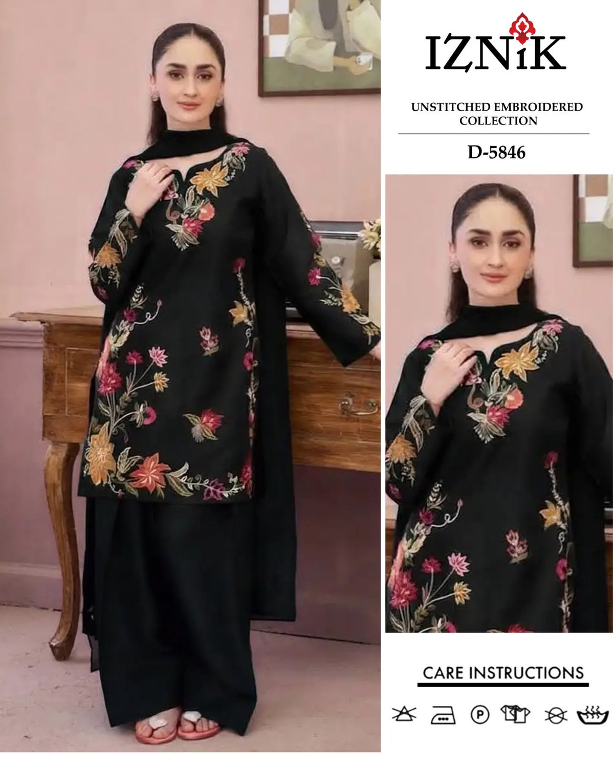 Iznik 2 Piece - Unstitched Dhanak Embroidered Suite