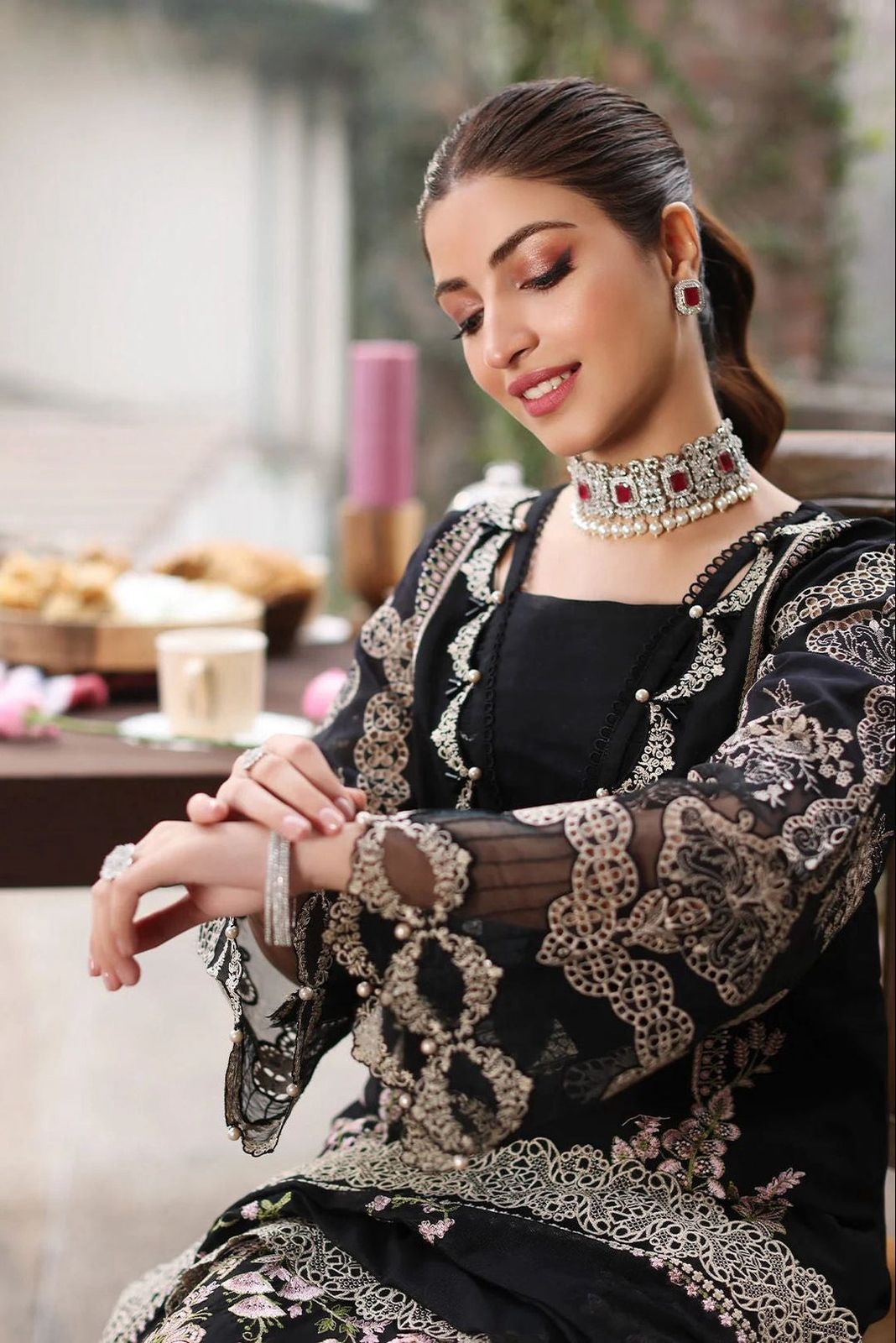 KAHF - Dhanak 3-Piece Unstitched Embroidered Suit