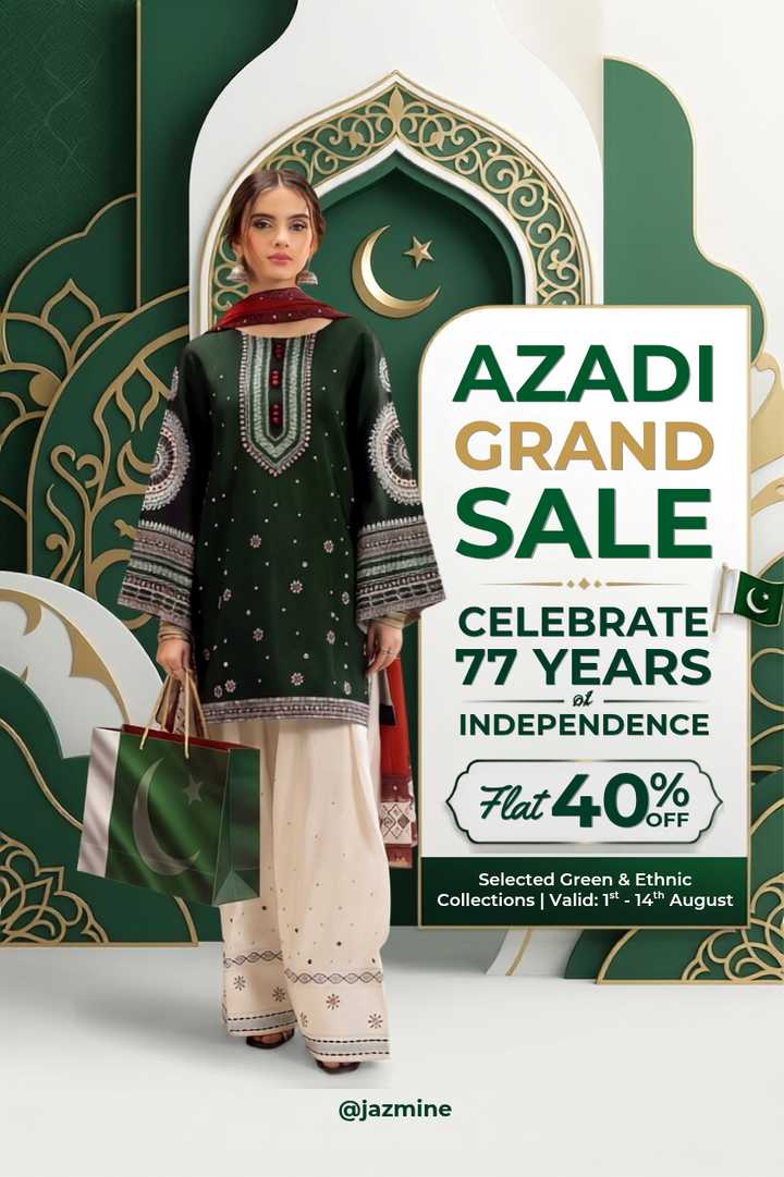 Jazmine Unstitched 3 Piece Heavy Embroidered Lawn