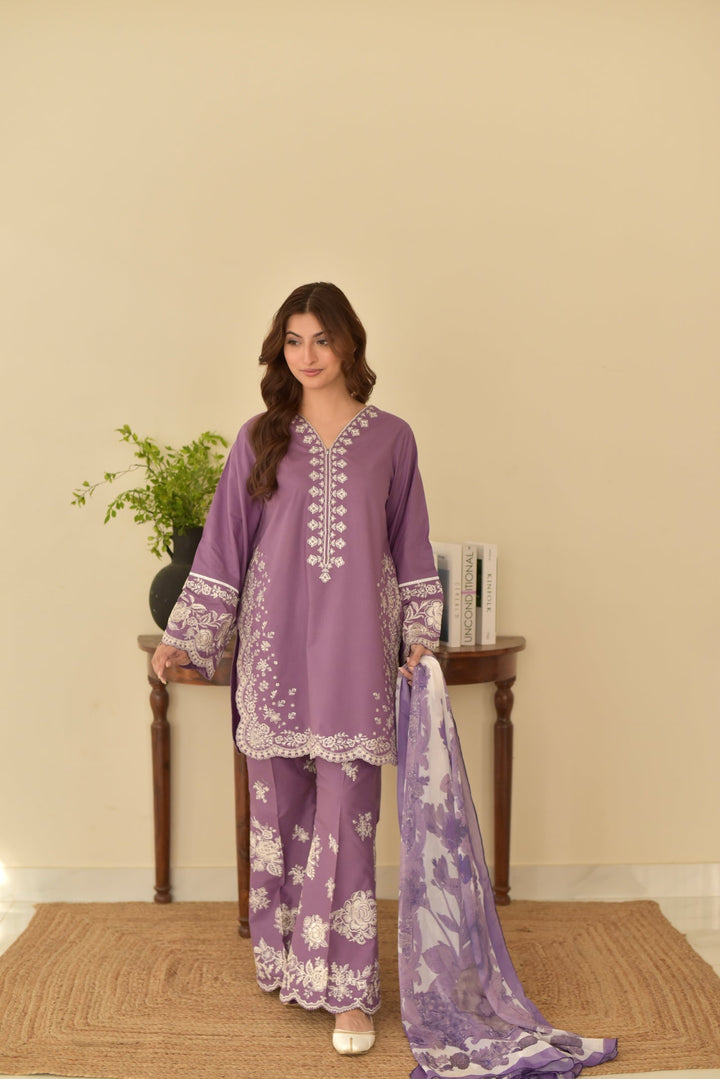 Zara Shahjahan - Dhanak 3-Piece Unstitched Embroidered Suit