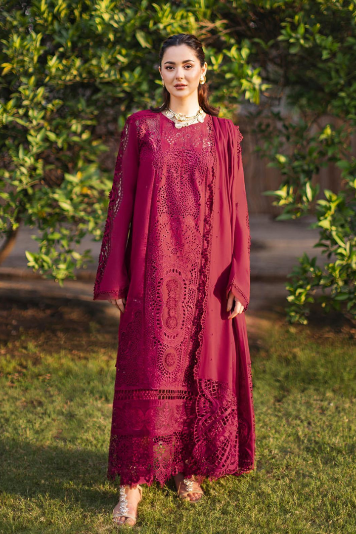 Manara - Dhanak 3-Piece Unstitched Embroidered Suit
