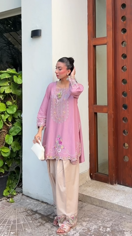 laam- Unstitched 2 Piece Embroidered Dhanak Suit