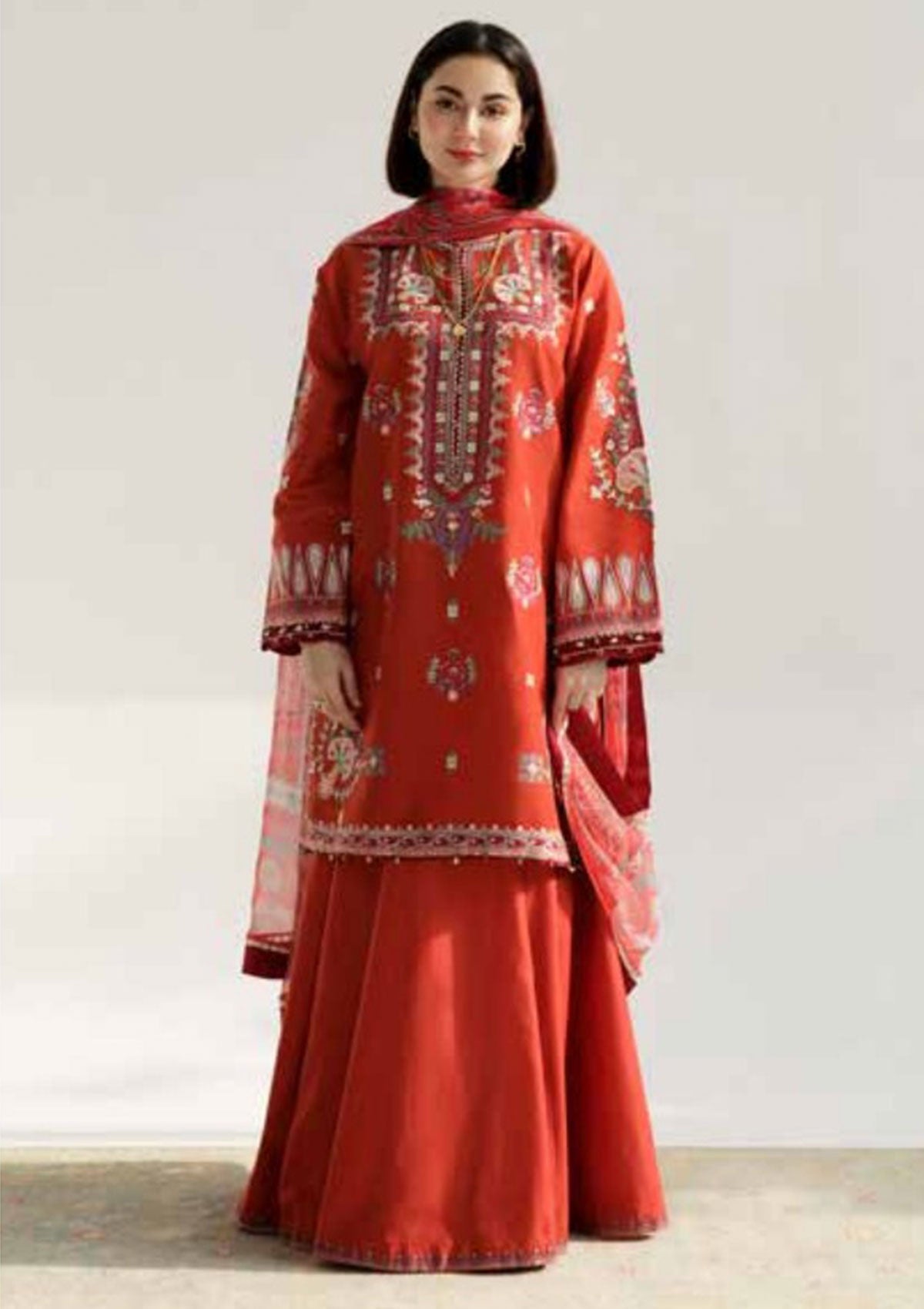 Zara ShahJahan Original Dhanak 3 Piece Unstitched Suit Front View